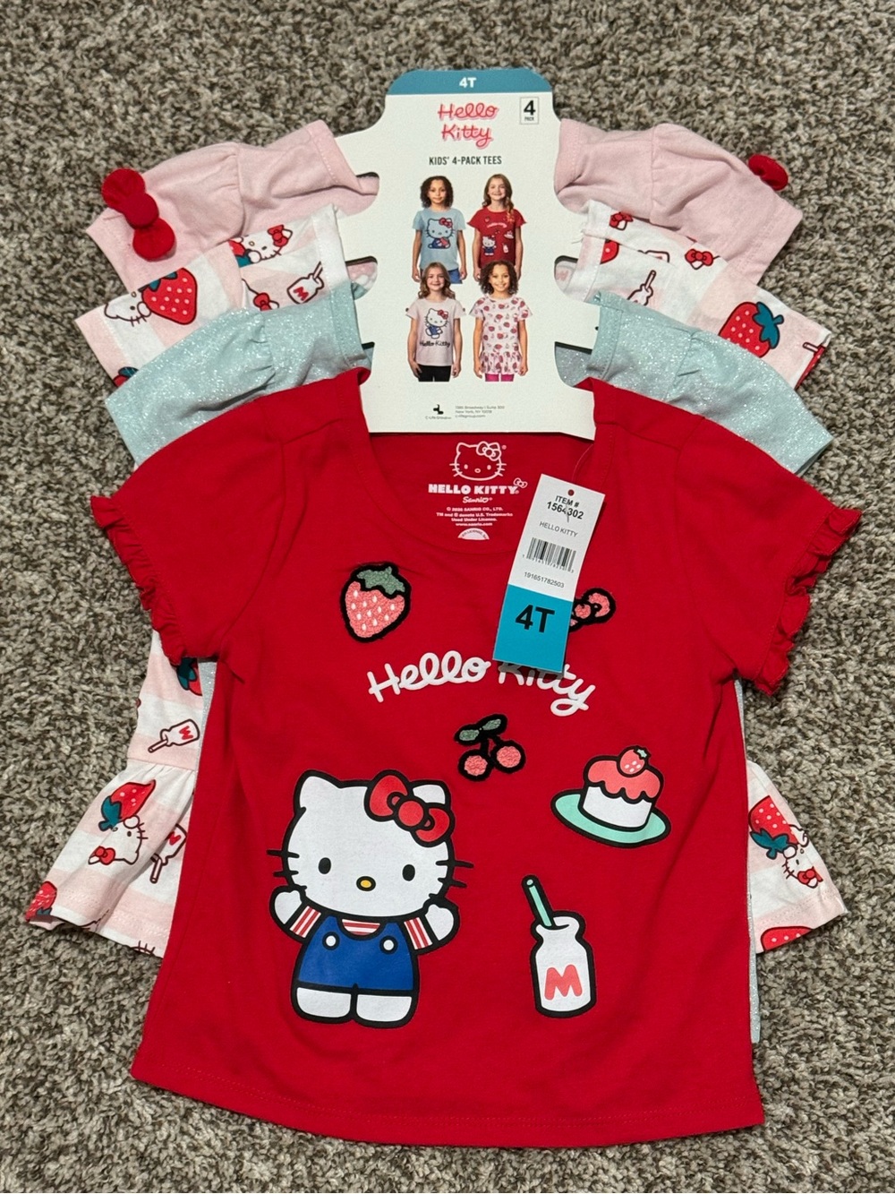 NWT Hello Kitty 4-Pack Graphic Tees-Girls